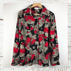 Alfred Dunner Floral Print Plus Size Blouse Top